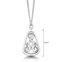 Birsay Disc Teardrop Pendant Necklace in Sterling Silver