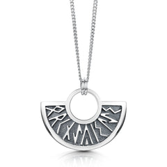 Runic Pendant Necklace in Sterling Silver