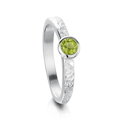 Matrix Peridot Ring in Sterling Silver by Sheila Fleet Jewellery
