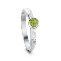 Matrix Peridot Ring in Sterling Silver by Sheila Fleet Jewellery