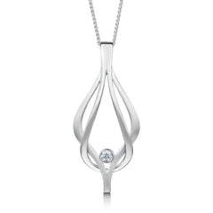 Reef Knot Diamond Dress Pendant in Platinum by Sheila Fleet Jewellery