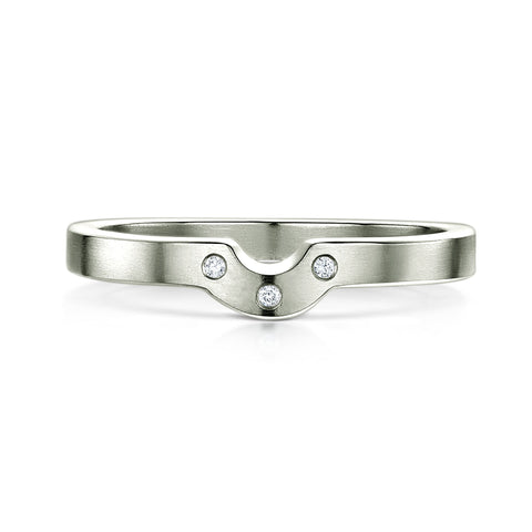 Diamond Arch Wedding Band in Platinum (to match DR179) by Sheila Fleet Jewellery