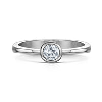 Contemporary 0.25ct Solitaire Diamond Ring in Platinum by Sheila Fleet Jewellery
