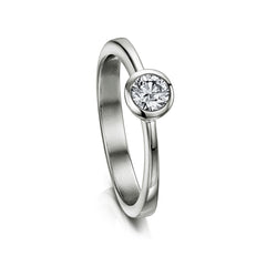Contemporary 0.25ct Solitaire Diamond Ring in Platinum by Sheila Fleet Jewellery