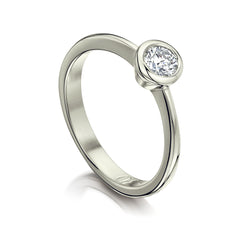 Contemporary 0.3ct Solitaire Diamond Ring in Platinum by Sheila Fleet Jewellery