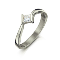 Princess Solitaire Diamond Ring in Platinum by Sheila Fleet Jeweller