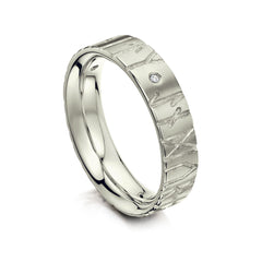 Runic Diamond Ring in Platinum by Sheila Fleet Jewellery