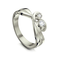 New Wave Diamond Ring in Platinum by Sheila Fleet Jewellery