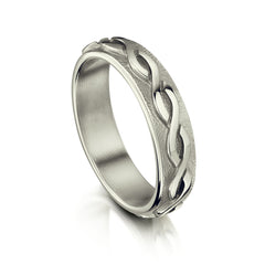 Celtic Twist Textured Ring in Platinum by Sheila Fleet Jewellery