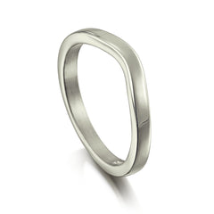 Contemporary Curve Wedding Band in Platinum (to match DR181) by Sheila Fleet Jewellery