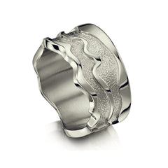 River Ripples Dress Ring in Platinum by Sheila Fleet Jewellery