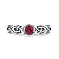 Celtic Knotwork Rhodalite Ring in Sterling Silver by Sheila Fleet Jewellery