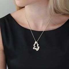 Rock Pool Diamond Pendant in 9ct Yellow Gold with Opal Triplet