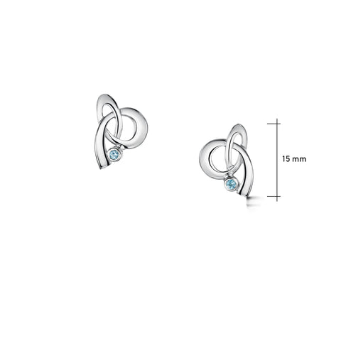 Tidal Blue Topaz Stud Earrings in Sterling Silver