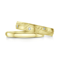 Ogham Ring Set in 18ct Yellow Gold by Sheila Fleet Jewellery