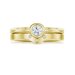 Diamond Arch 0.25ct Solitaire Ring Set in 18ct Yellow Gold