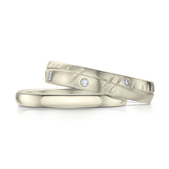 Ogham Ring Set in 9ct White Gold by Sheila Fleet Jewellery