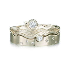 Diamond River Ripples Ring Set in 9ct White Gold