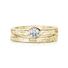 Matrix Cubic Zirconia Ring Set in 9ct Yellow Gold