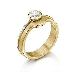 Arch Solitaire 0.40ct Ring Set in 9ct Yellow Gold