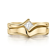 Princess Solitaire 0.25ct Diamond Ring Set in 9ct Yellow Gold