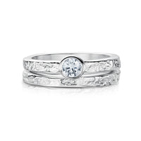 Matrix Cubic Zirconia Ring Set in Sterling Silver