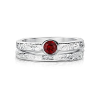 Matrix Garnet Ring Set in Sterling Silver