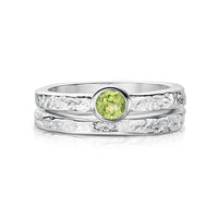 Matrix Peridot Ring Set in Sterling Silver by Sheila Fleet Jewellery