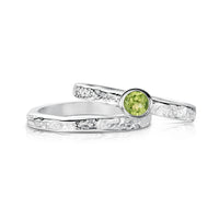 Matrix Peridot Ring Set in Sterling Silver by Sheila Fleet Jewellery