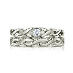 Celtic Twist Solitaire Ring Set in Platinum