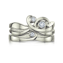 New Wave Diamond Ring Set in Platinum