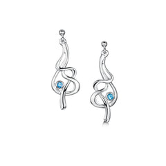 Tidal Blue Topaz Dress Drop Earrings in Sterling Silver