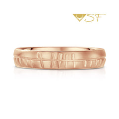Ogham Small Ring in 18ct Rose Scottish Gold by Sheila Fleet Jewellery