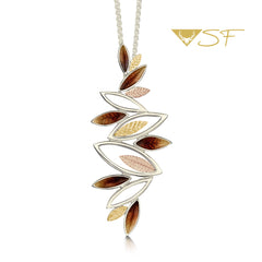 Seasons Autumn Dress Pendant in 18ct White, Yellow & Rose Scottish Gold by Sheila Fleet Jewellery