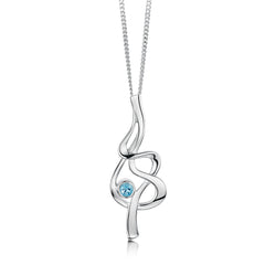 Tidal Blue Topaz Pendant Necklace in Sterling Silver
