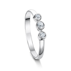 Trilogy Cubic Zirconia Ring in Sterling Silver by Sheila Fleet Jewellery