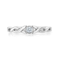 Celtic Twist 3mm Cubic Zirconia in Ring Sterling Silver by Sheila Fleet Jewellery