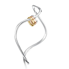 Wave Surfers 3-ring Curved Bangle in Silver, 9ct Yellow & Rose Gold by Sheila Fleet Jewellery
