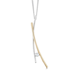 Kiss Diamond Dress Pendant in Silver & 9ct Yellow Gold by Sheila Fleet Jewellery
