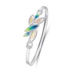 Seasons Gold Leaves Bangle in Spring Enamel by Sheila Fleet Jewellery