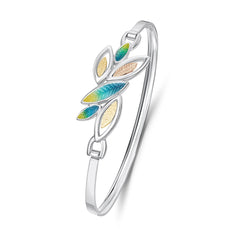 Seasons Gold Leaves Bangle in Summer Enamel by Sheila Fleet Jewellery