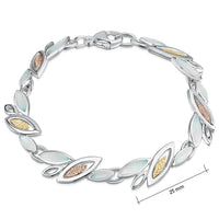 Seasons Gold Leaves Bracelet in Winter Enamel by Sheila Fleet Jewellery