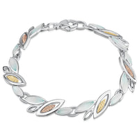 Seasons Gold Leaves Bracelet in Winter Enamel by Sheila Fleet Jewellery