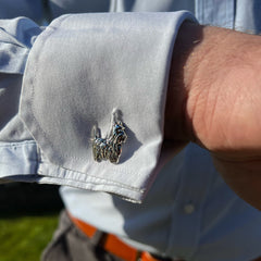 Scottie Dog Cufflinks in Sterling Silver by Sheila Fleet Jewellery