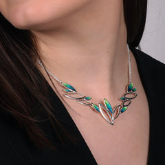 Seasons Silver Dress Necklace in Spring Enamel by Sheila Fleet Jewellery