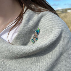 Seasons Gold Leaves Brooch in Spring Enamel by Sheila Fleet Jewellery