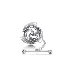 Dolphin Trio Tie Tack in Sterling Silver