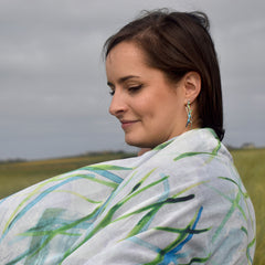Wild Grasses Occasion Drop Earrings in Meadow Enamel by Sheila Fleet Jewellery