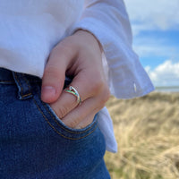 Wild Grasses Cubic Zirconia Ring in Meadow Enamel by Sheila Fleet Jewellery