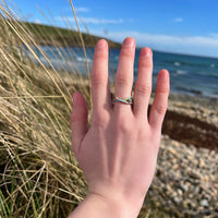 Wild Grasses Cubic Zirconia Ring in Meadow Enamel by Sheila Fleet Jewellery